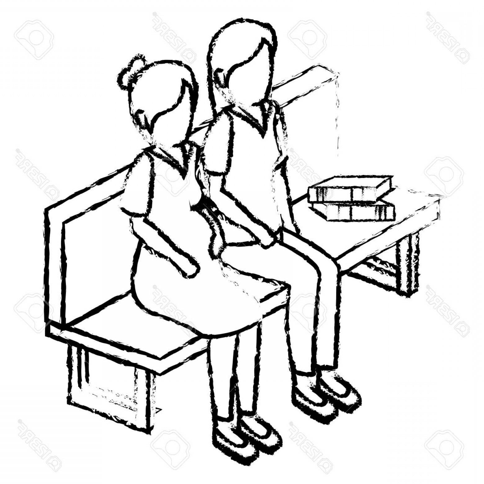 1560x1560 photostock vector group of people sitting vector illustration - Person Sitting In Chair Drawing