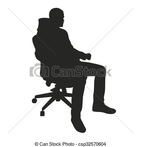 450x470 business man sitting in chair vector silhouette - Person Sitting In Chair Drawing