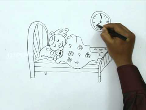 480x360 how to draw a girl sleeping with doll - Person Sleeping Drawing