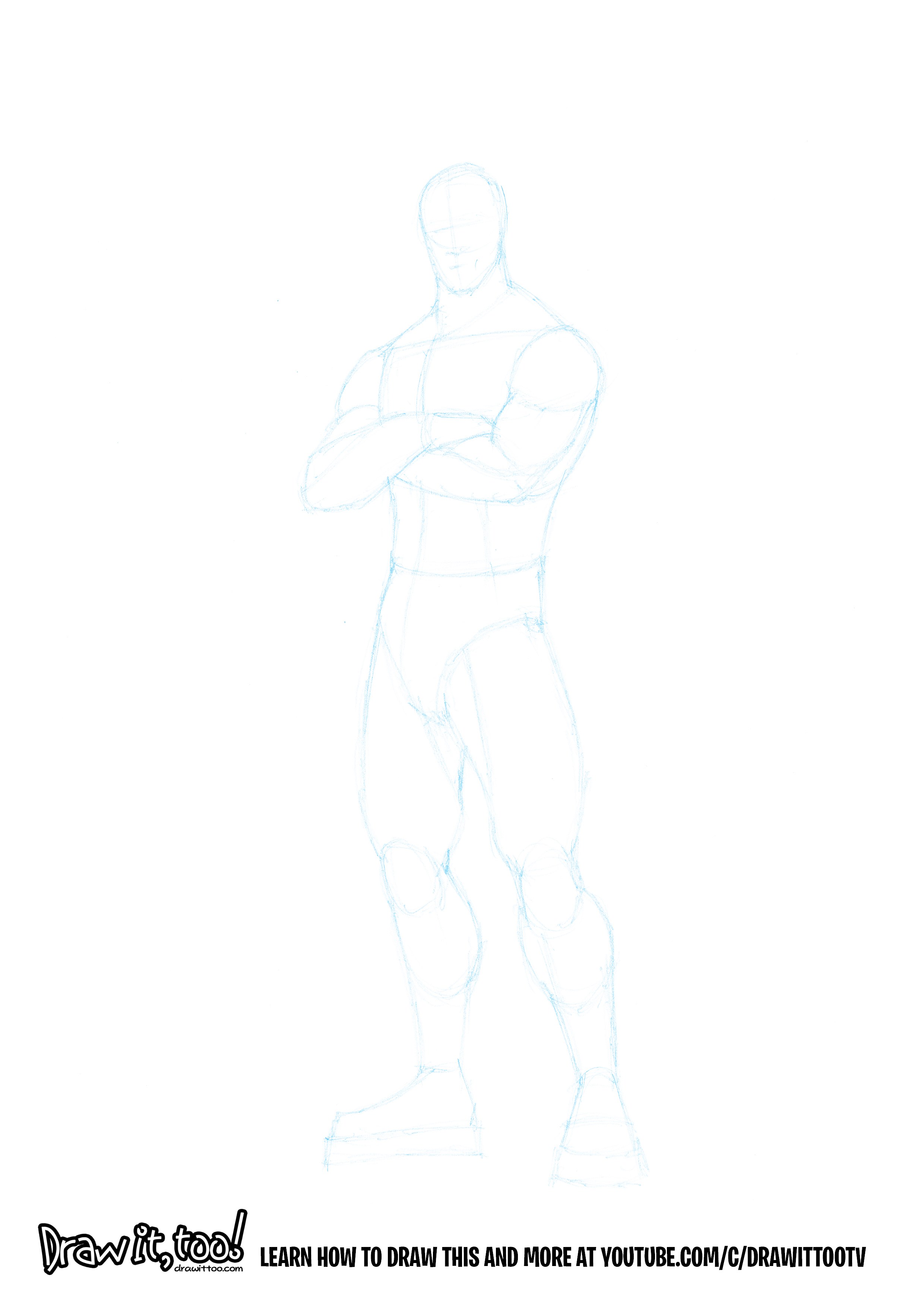 2480x3508 How To Draw A Male Standing Pose - Person Standing Drawing