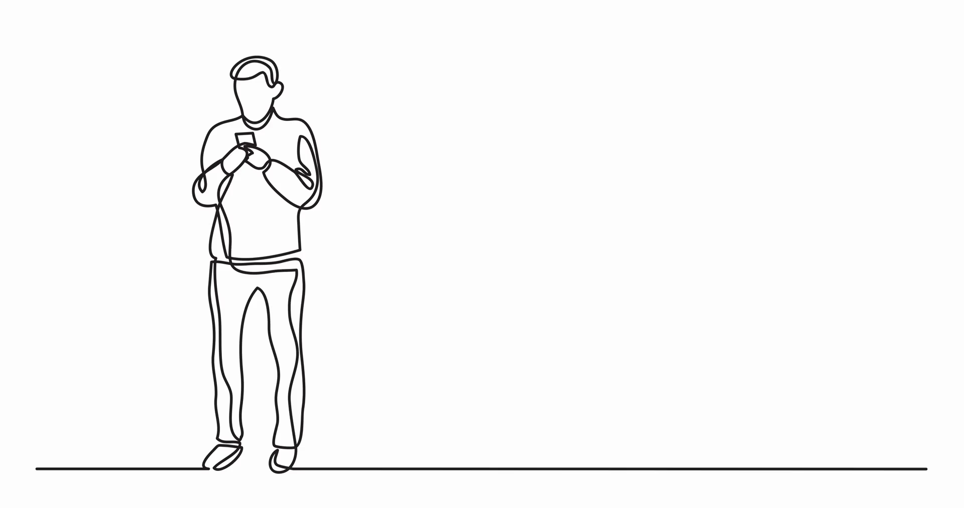 1920x1013 Self Drawing Animation Of Continuous Line Drawing Of Standing Man - Person Standing Drawing
