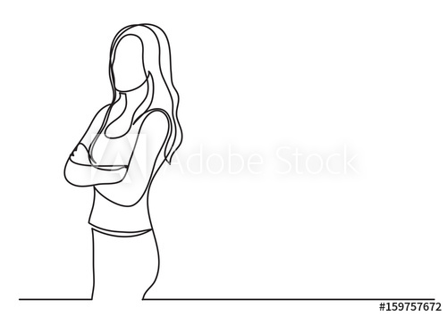 500x354 standing woman thinking - Person Thinking Drawing