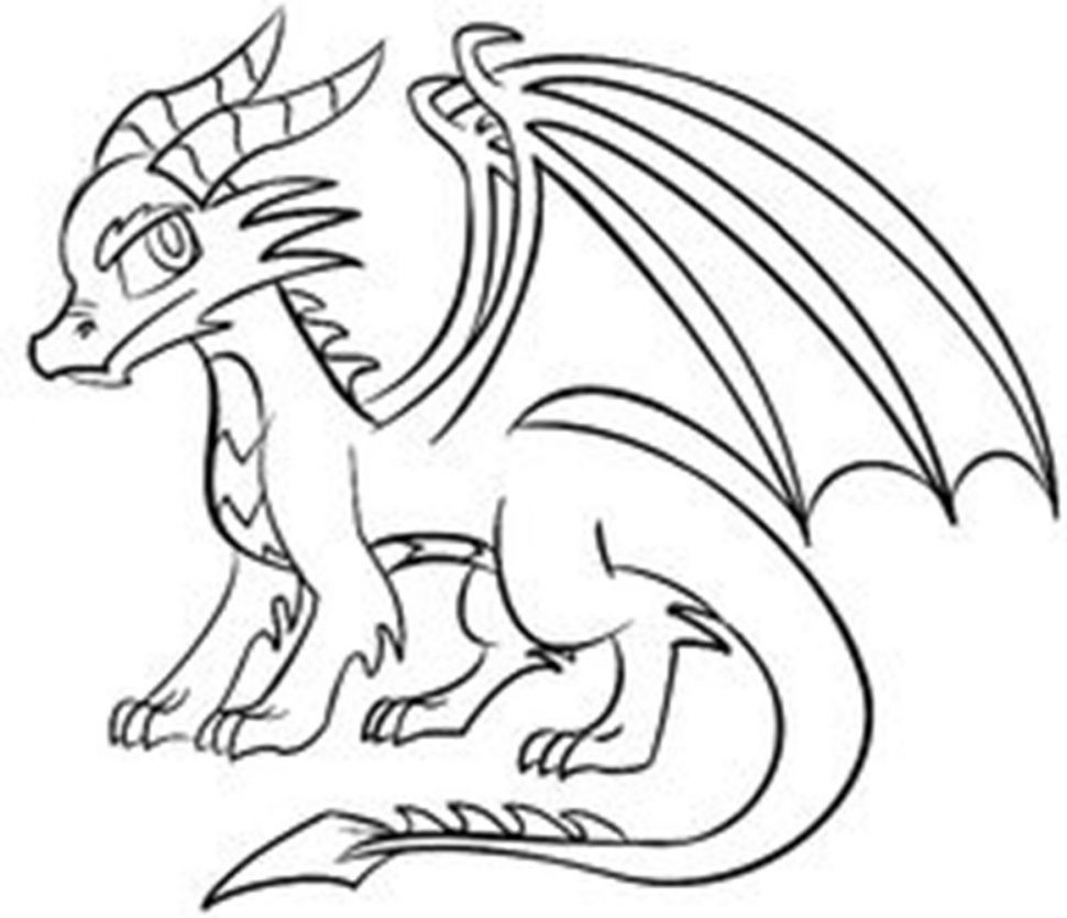 970x834 Simple Dragon Sketch Dragon Drawing At Getdrawings Free - Personal Drawings