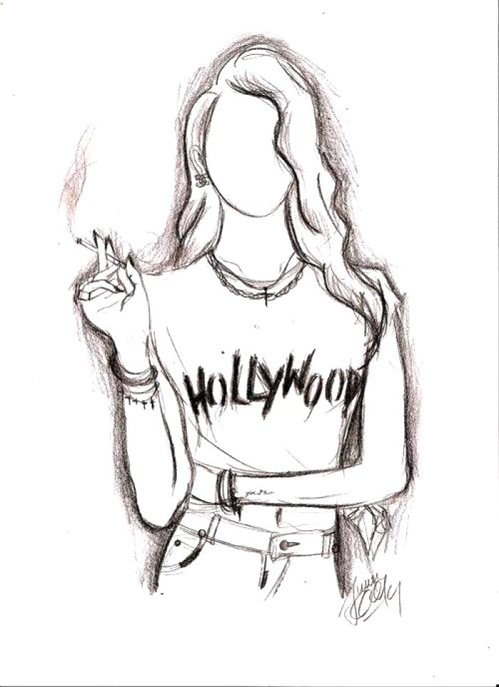 700x963 Easy Art Drawings Girl Art Drawing At Getdrawings Free - Personal Drawings