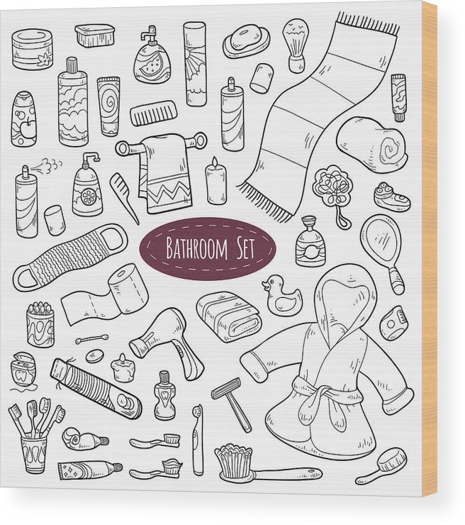 656x740 set of vector cartoon bathroom elements and personal hygiene ite - Personal Hygiene Drawing