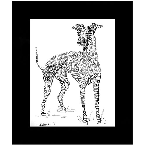 500x500 Personalized Dog Breed Pen Ink Drawing Snazzy Jazzy Pet - Personalized Dog Line Drawing Art