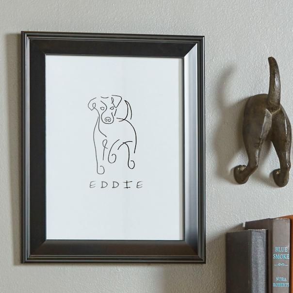 604x604 Personalized Dog Line Drawing Artwork House Love - Personalized Dog Line Drawing Art