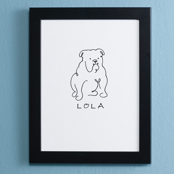 600x600 personalized and framed dog line drawing reviews stars - Personalized Drawing