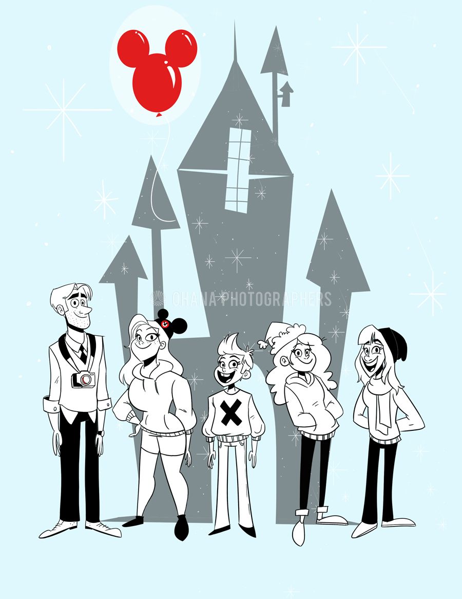 900x1165 Personalized Drawing Of Your Family Disneyland Disney - Personalized Drawing