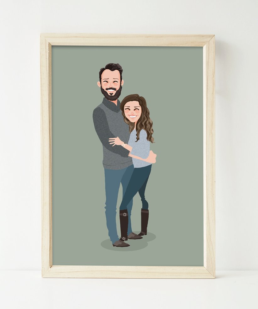 821x985 Personalized Drawing Of A Couple Doodleism - Personalized Drawing
