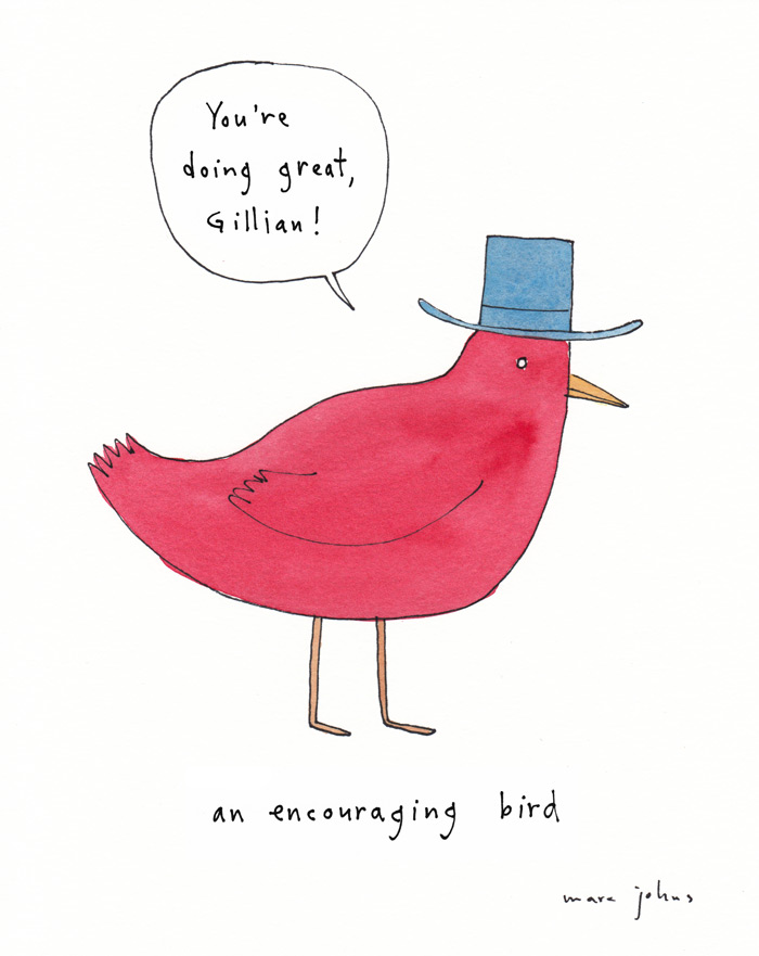 700x881 Bird With Hat - Personalized Drawing