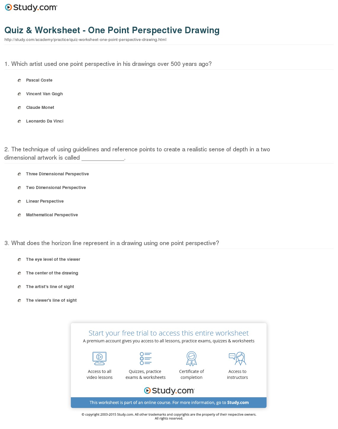 1140x1446 quiz worksheet - Perspective Drawing Definition