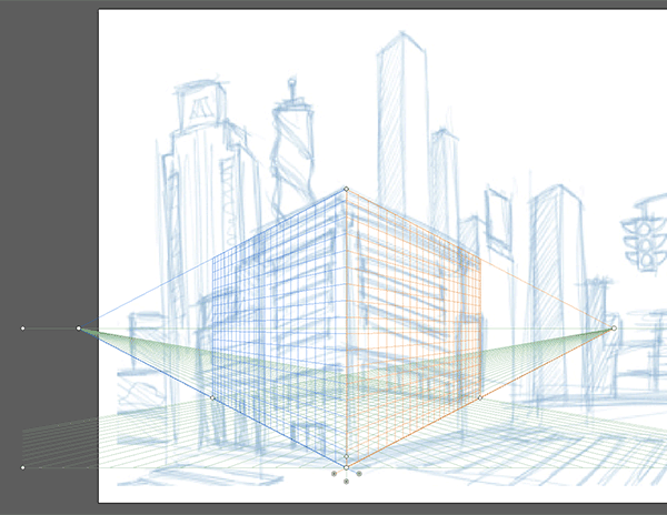 600x464 make an establishing shot using the perspective grid tool in adobe - Perspective Grid Drawing