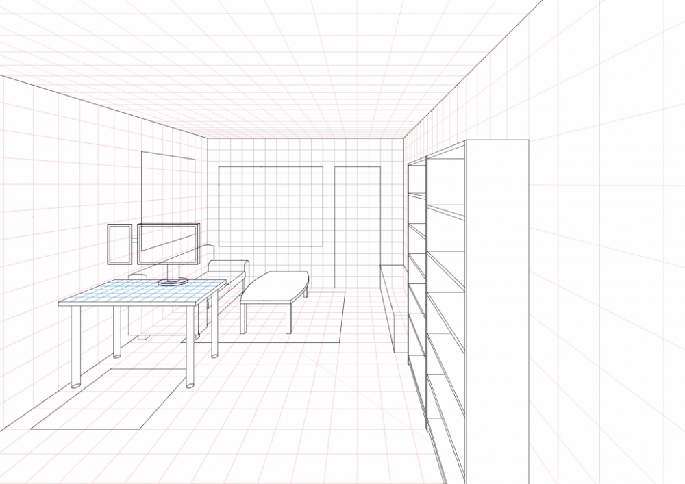1000x707 perspective grid worlds on paper - Perspective Grid Drawing