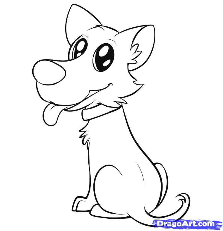 745x769 how to draw a pet, step - Pet Animals Drawing