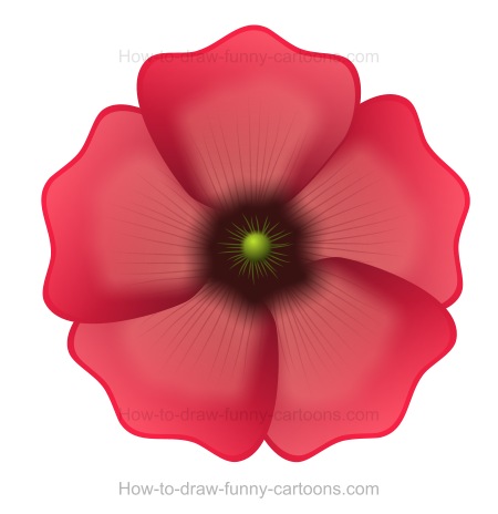 450x464 how to draw a poppy - Petal Drawing