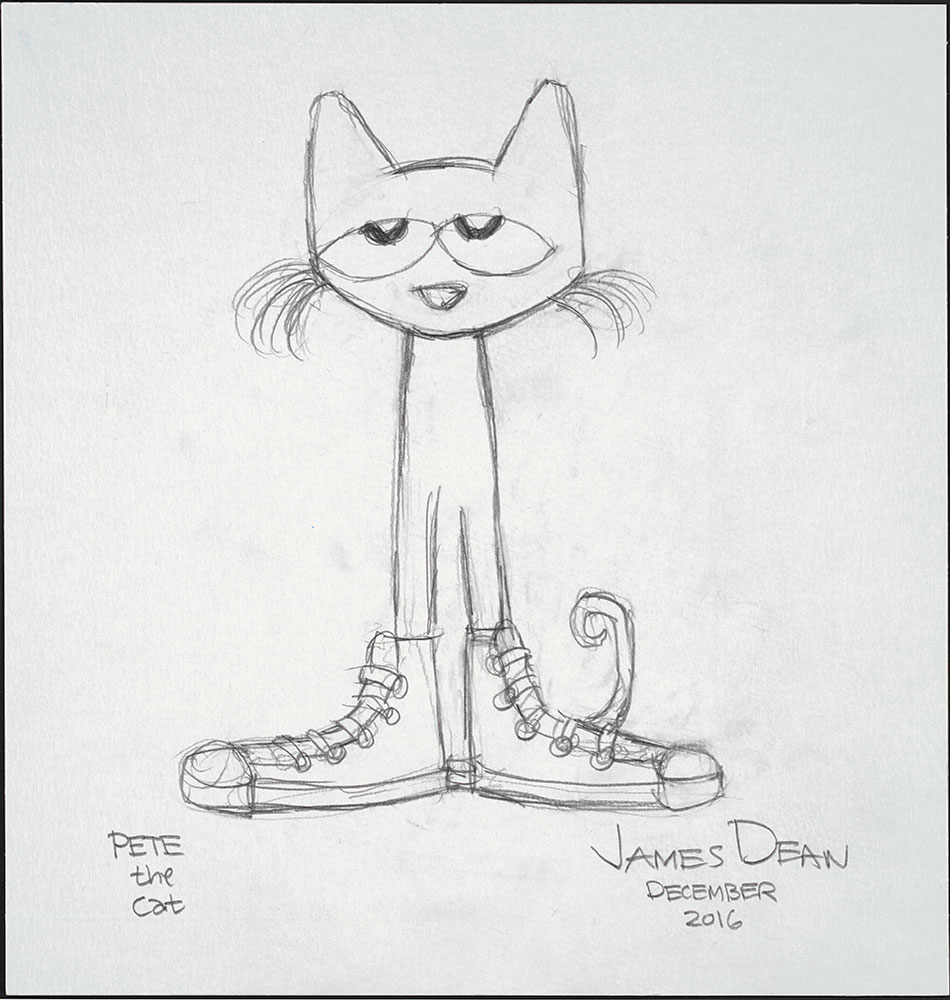 950x1000 Dean - Pete The Cat Drawing