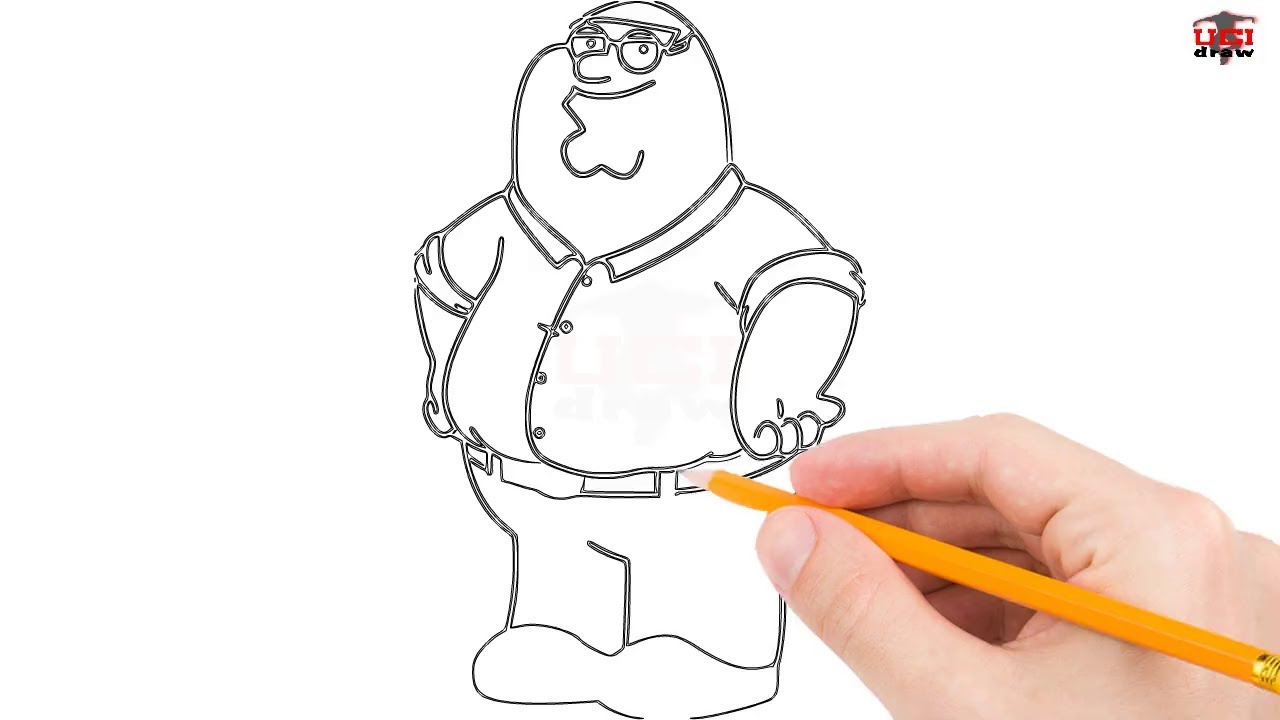 1280x720 How To Draw Peter Griffin Step - Peter Griffin Drawing