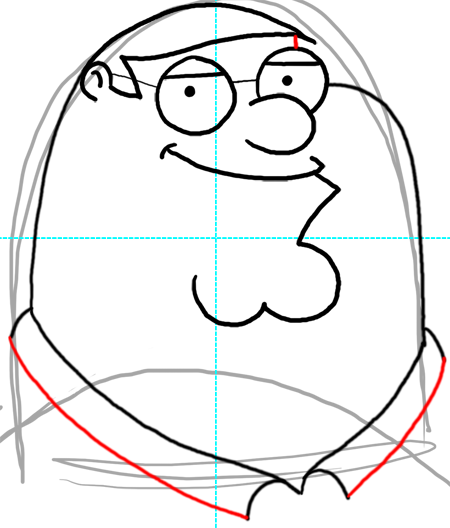 450x528 How To Draw Peter Griffin From Family Guy Step - Peter Griffin Drawing