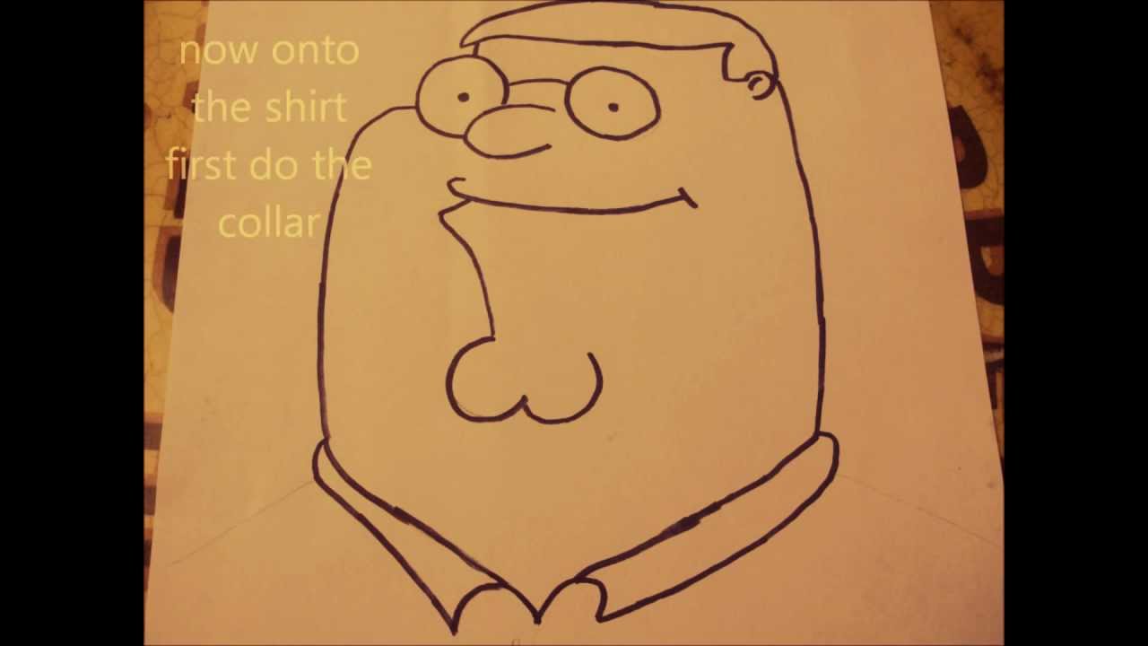 1280x720 How To Draw Peter Griffin, Step - Peter Griffin Drawing