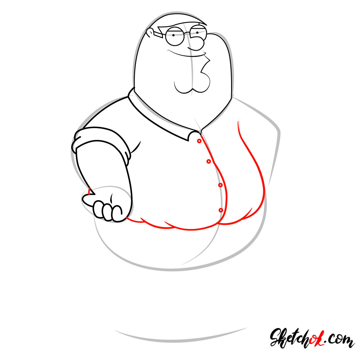 1200x1200 How To Draw Peter Griffin - Peter Griffin Drawing