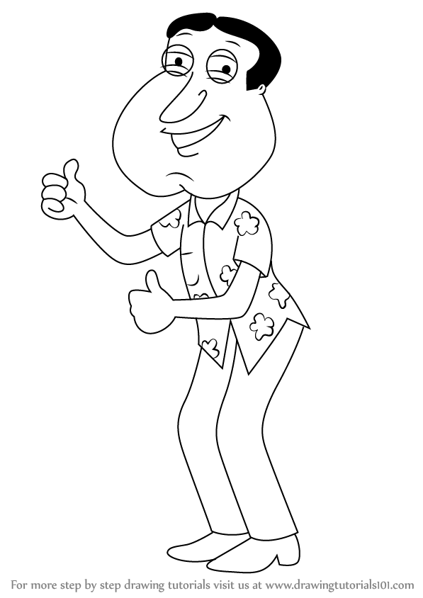 597x844 Learn How To Draw Glenn Quagmire From Family Guy - Peter Griffin Drawing