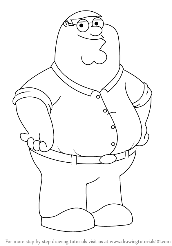 593x844 Learn How To Draw Peter Griffin From Family Guy - Peter Griffin Drawing