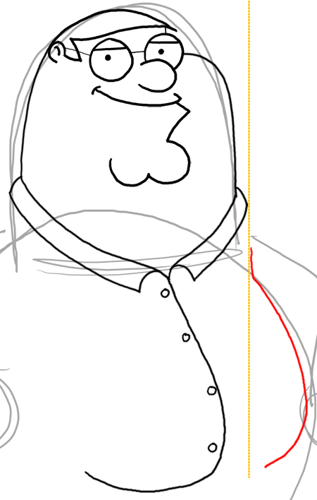 450x708 Step How To Draw Peter Griffin From Family Guy Step - Peter Griffin Drawing