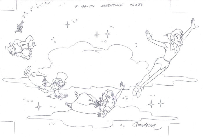 700x475 Cardona, Josep Maria - Peter Pan And Wendy Drawing