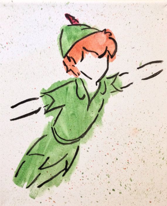 570x704 peter pan painting - Peter Pan Drawing