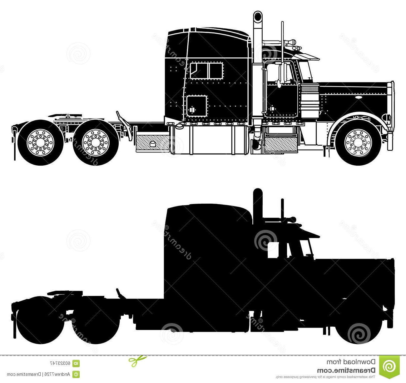 1300x1228 best silhouette truck peterbilt isolated white background drawing - Peterbilt Drawing