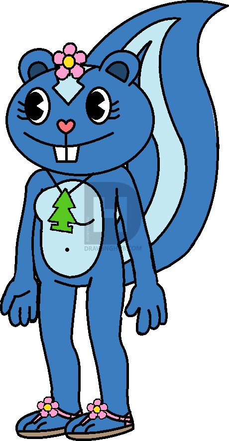 460x883 How To Draw Petunia, Happy Tree Friends, Step - Petunia Drawing