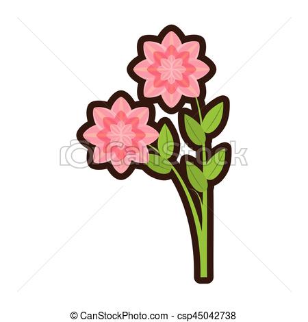 450x470 Cartoon Petunia Flower Nature Spring Vector Illustration - Petunia Flower Drawing