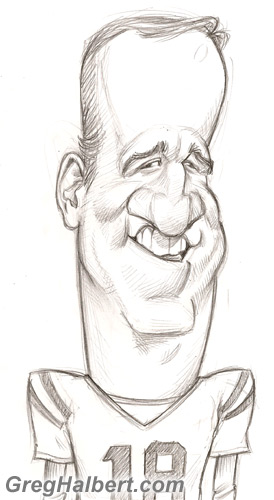 274x500 peyton manning caricature greg's art portfolio - Peyton Manning Drawing