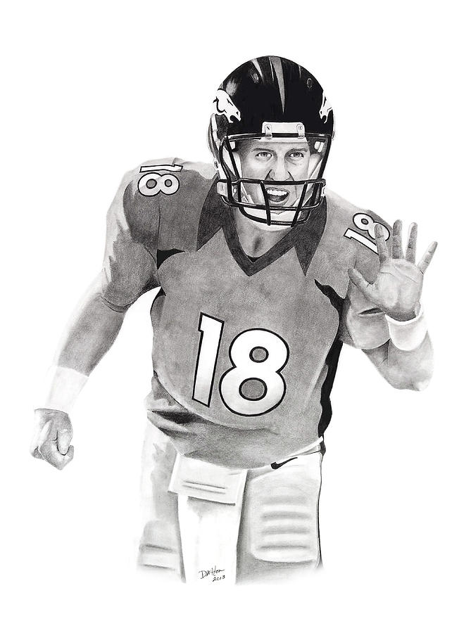 669x900 Peyton Manning Drawing - Peyton Manning Drawing