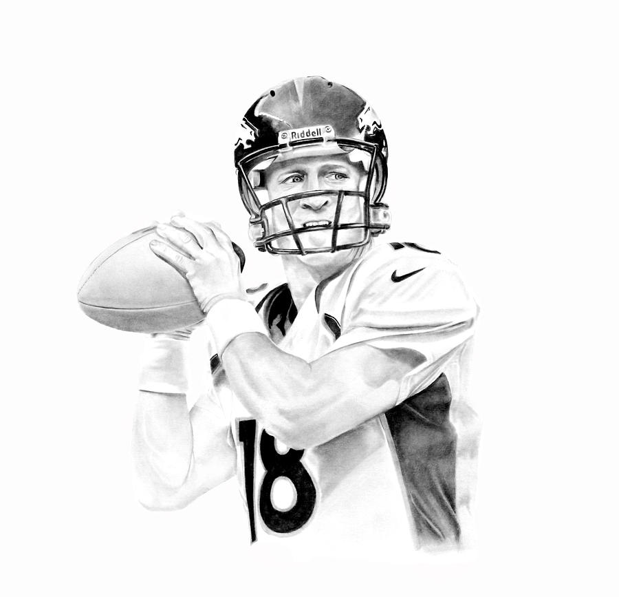 900x867 Peyton Manning Drawing - Peyton Manning Drawing