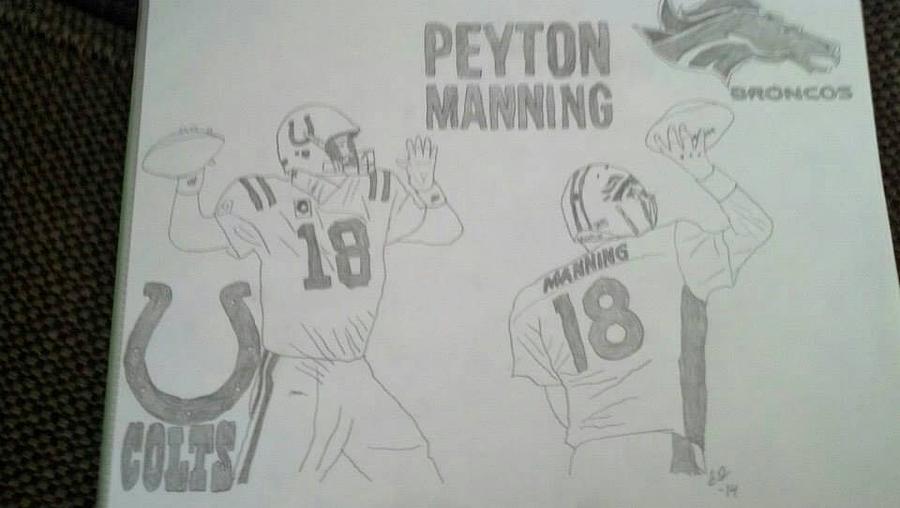 900x508 Peyton Manning Drawing - Peyton Manning Drawing