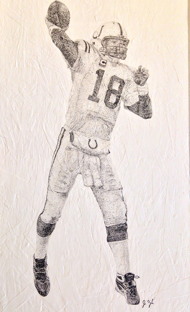 800x1314 Young Colt Peyton Manning - Peyton Manning Drawing