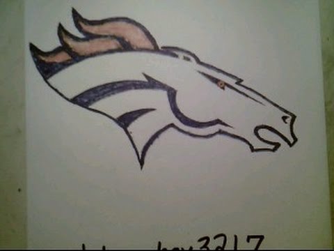 480x360 how to draw denver broncos logo nfl easily super bowl doodle - Peyton Manning Drawing