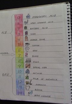 242x350 interactive notebook acids and bases ph scale science stuff - Ph Scale Drawing