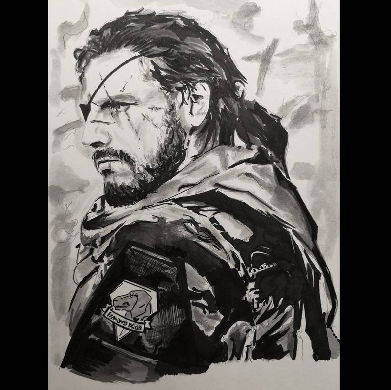 794x793 venom snake big boss metal gear solid v the phantom pain etsy - Phantom Drawing