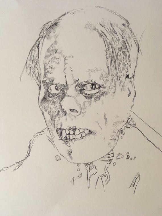 570x760 Phantom Of The Opera Line Ink Drawing Art Etsy - Phantom Of The Opera Drawing
