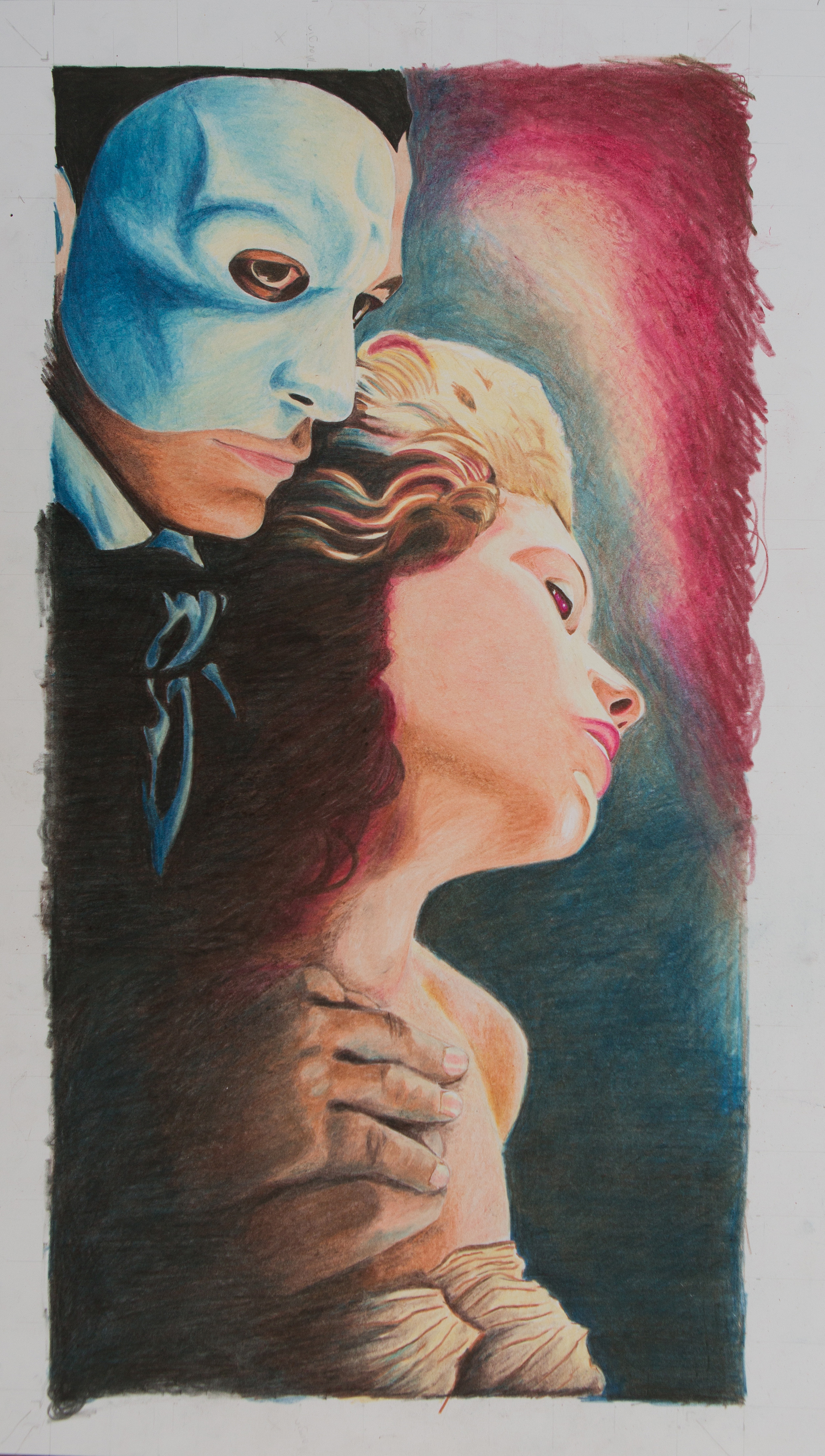 2507x4426 Phantom Of The Opera From The Oak Desk - Phantom Of The Opera Drawing