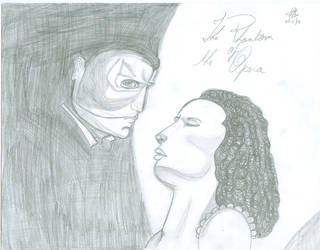 320x250 The Phantom Of The Opera Drawing - Phantom Of The Opera Drawing