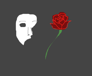 300x250 phantom of the opera mask with a rose drawing - Phantom Of The Opera Mask Drawing