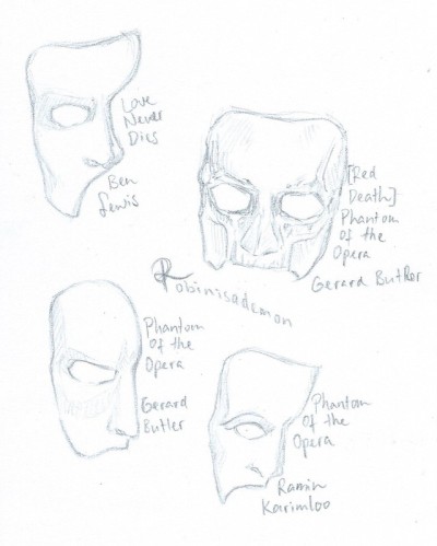 phantom of the opera mask drawings