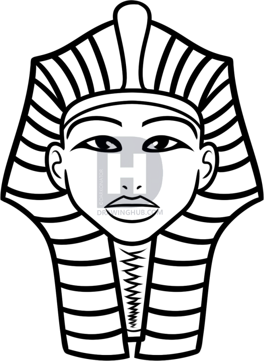 526x720 How To Draw King Tut For Kids, Step - Pharaoh Drawing. 