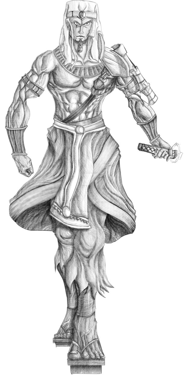 641x1247 pharaoh samurai - Pharaoh Drawing