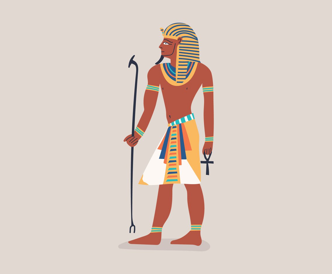 1136x936 colorful pharaoh drawing vector art graphics - Pharaoh Drawing