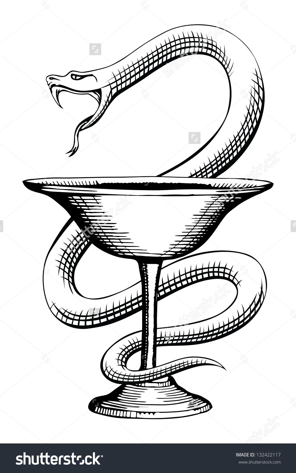 1000x1600 Pharmacy Snake And Cup Medical Symbol Is A Vintage Style - Pharmacy Drawing
